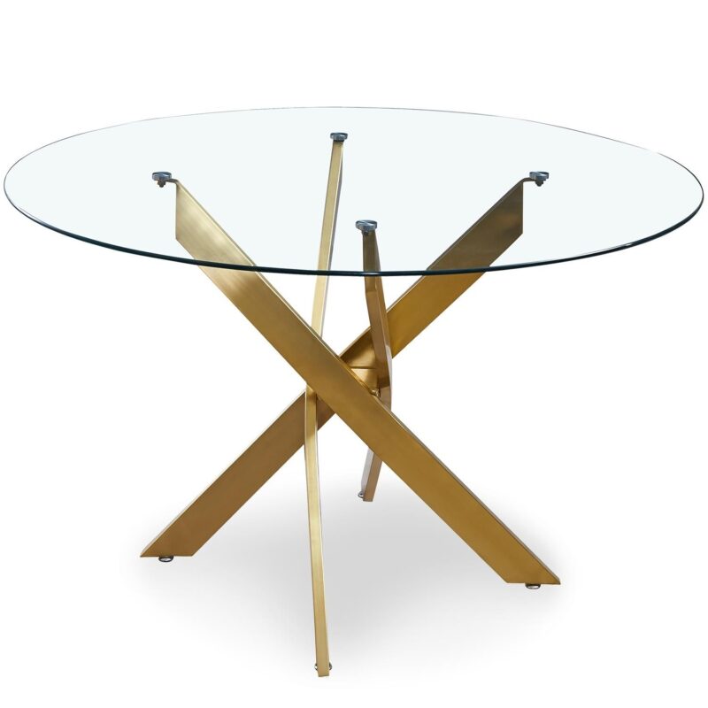 TABLE OLIVIA ROND 1M20 TRANSPARENT DORE - Image 2