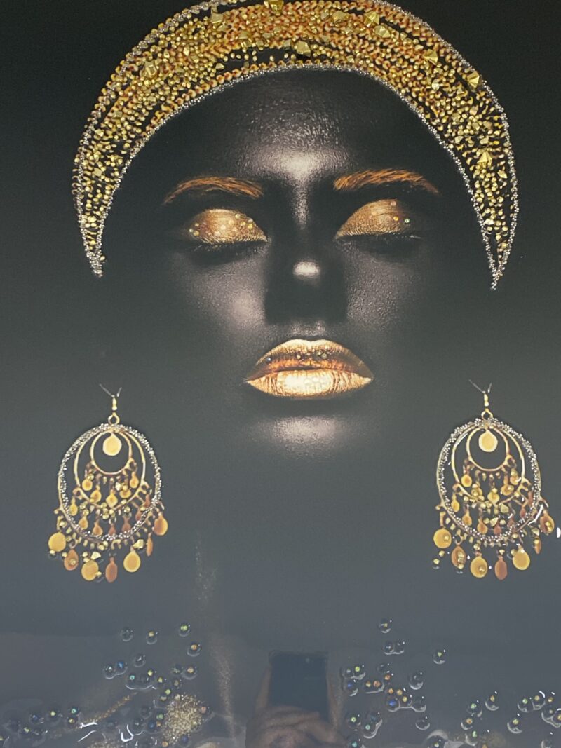 GRAND CADRE FEMME AFRICAINE PAPILLON 120x62cm - Image 2