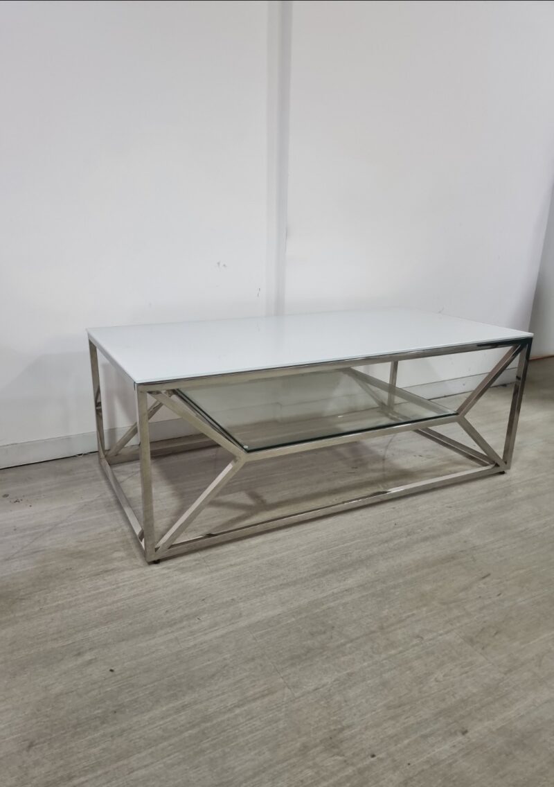 TABLE BASSE ROMI TRANSPARENT ARGENT - Image 2