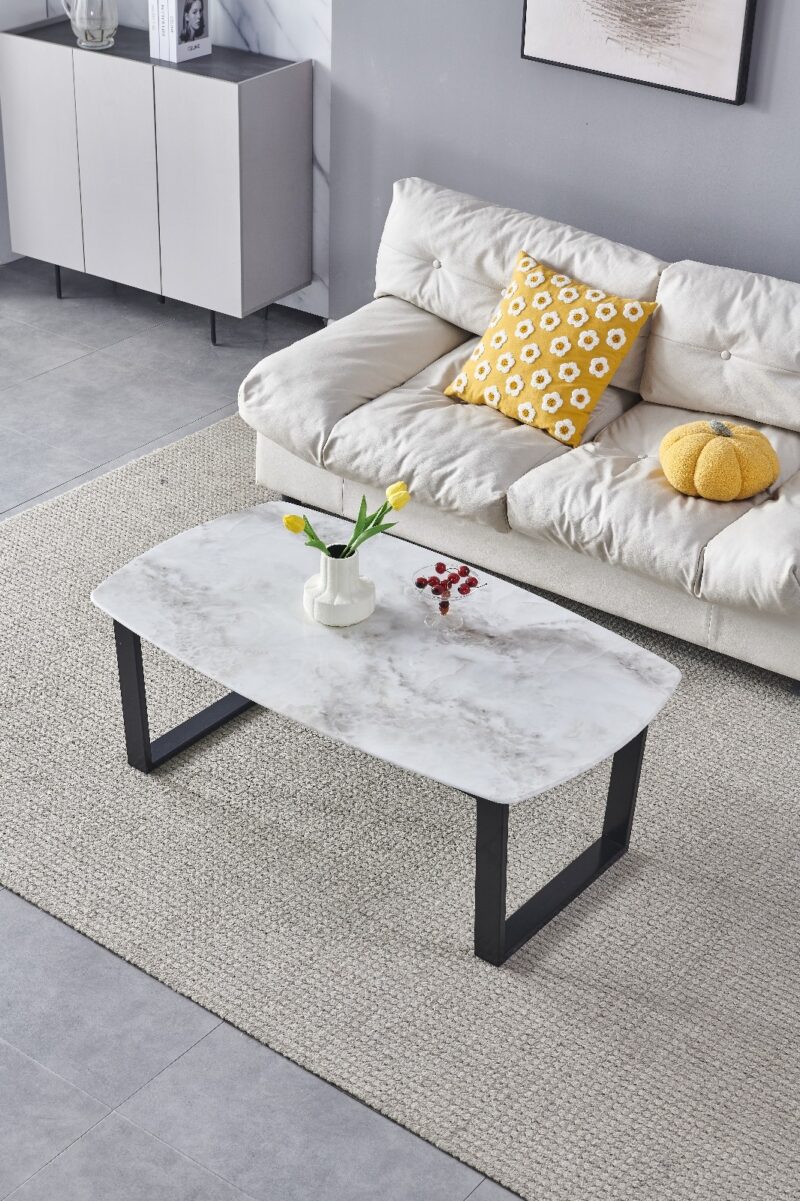 TABLE BASSE LOLA MARBRE PIED NOIR - Image 3