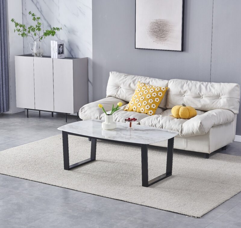TABLE BASSE LOLA MARBRE PIED NOIR - Image 4
