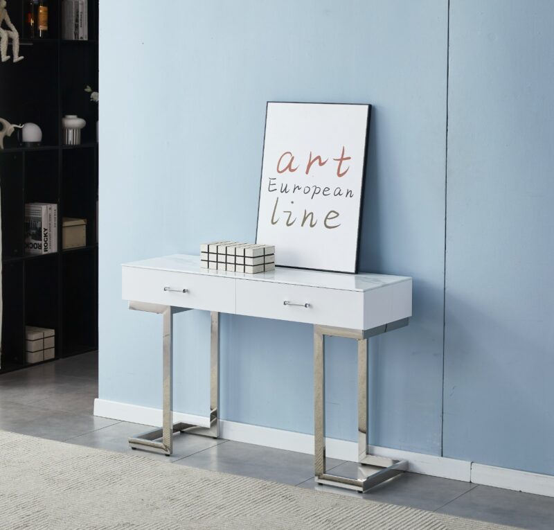CONSOLE/COIFFEUSE LILA PIED CHROME - Image 2