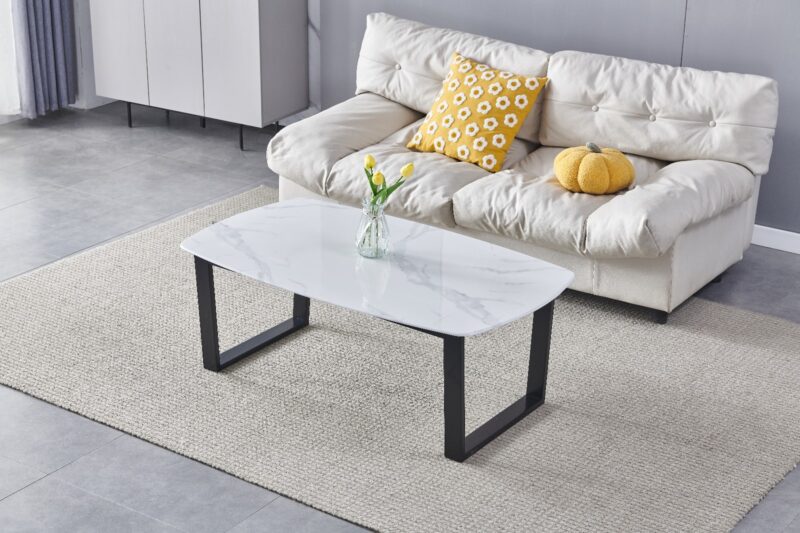 TABLE BASSE LOLA MARBRE PIED NOIR - Image 5