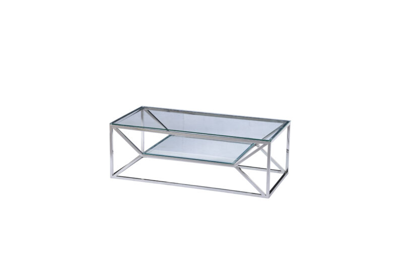 TABLE BASSE ROMI TRANSPARENT ARGENT - Image 3
